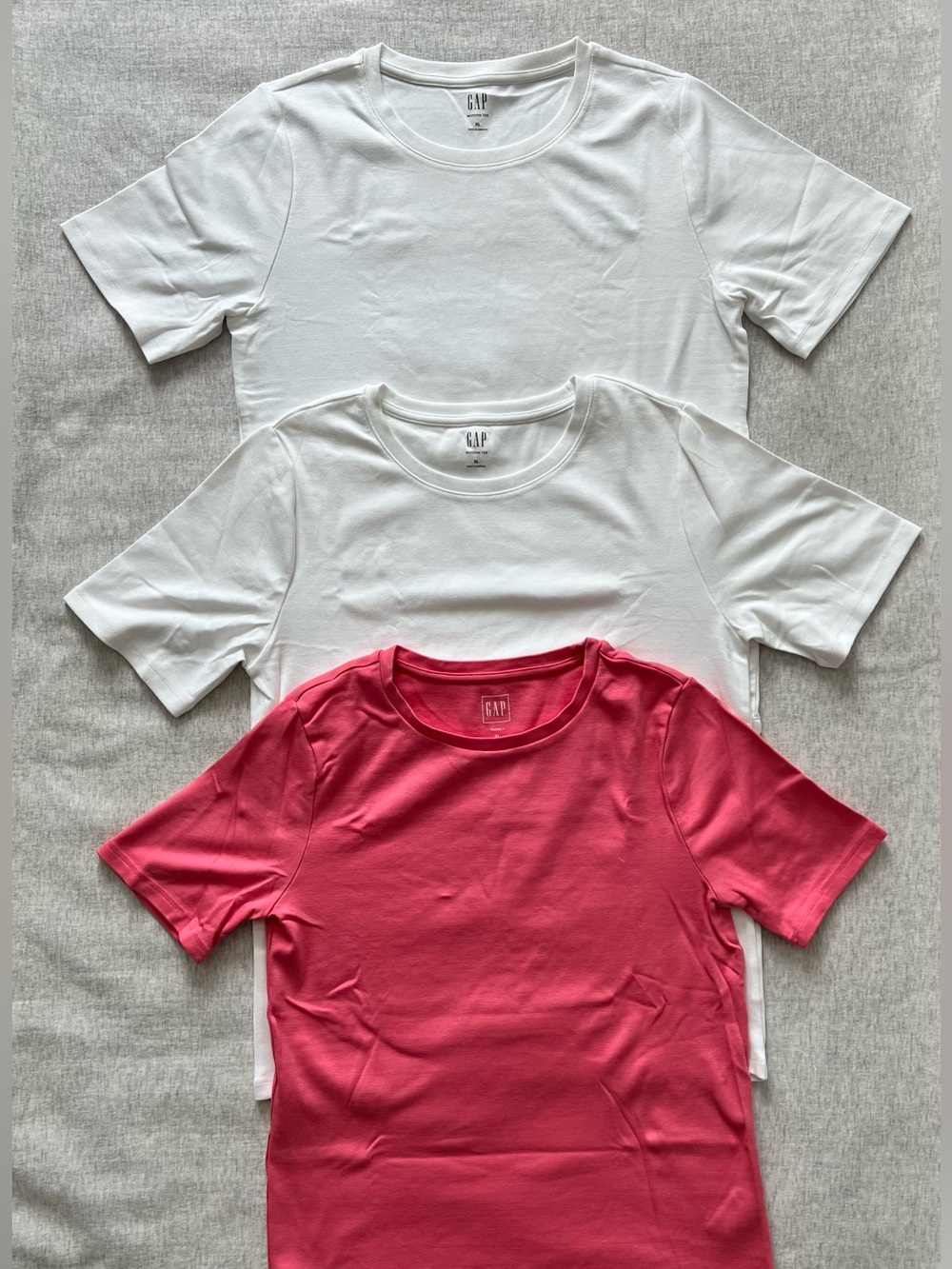 GAP Crewneck Tee Trio - White & Coral